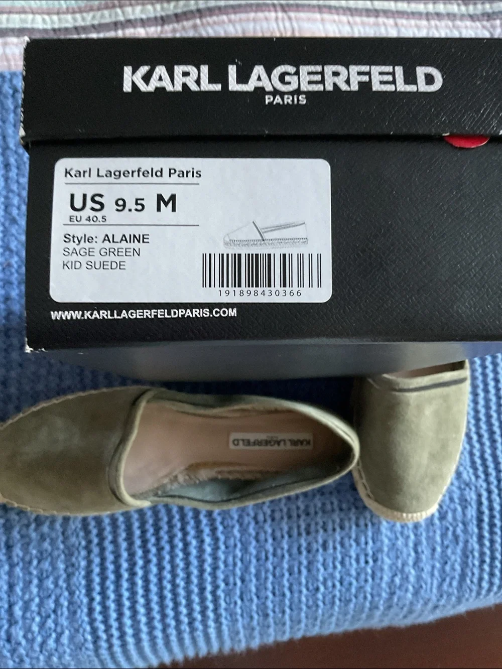 Karl Lagerfeld suede espadrille